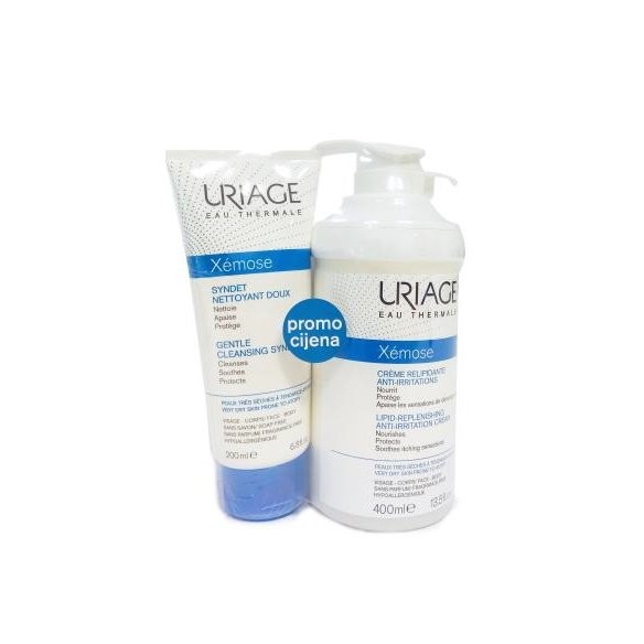 Uriage Xemose sindet 500 ml + Xemose Emolient krema 200 ml Uriage Xemose sindet 500 ml + Xemose Emolient krema 200 ml