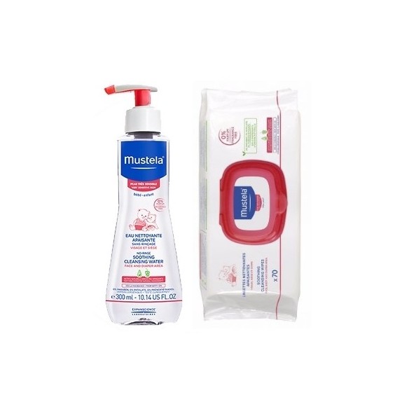 Mustela Umirujuća voda za čišćenje bez ispiranja + Umirujuće Maramice GRATIS Mustela Umirujuća voda za čišćenje bez ispiranja + Umirujuće Maramice GRATIS