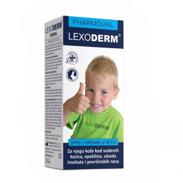 Pharmoval Lexoderm Krema i sprej za njegu kože kod vodenih kozica Pharmoval Lexoderm Krema i sprej za njegu kože kod vodenih kozica